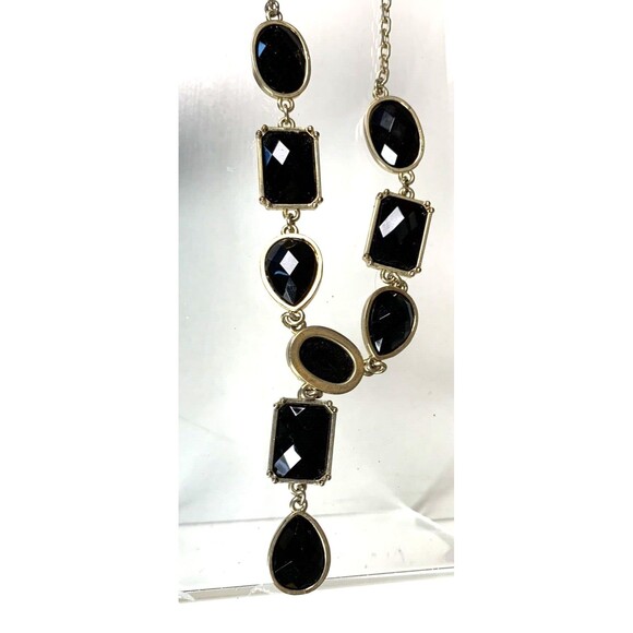 Vintage Jet "Y" Necklace & Earrings Gift Set 2008 Original Box - Picture 1 of 5